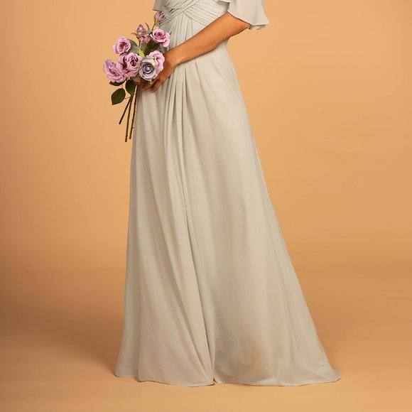 NEW SAGE COLOR Off Shoulder Straight Neck Prom Dress GSGL2615 - Picture 8 of 9